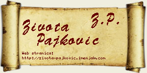 Života Pajković vizit kartica